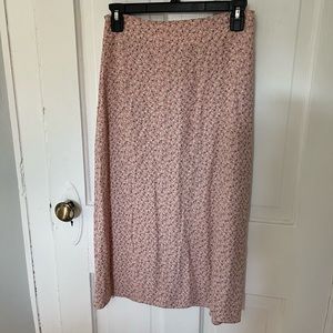 Brandy Melville | pink midi floral skirt